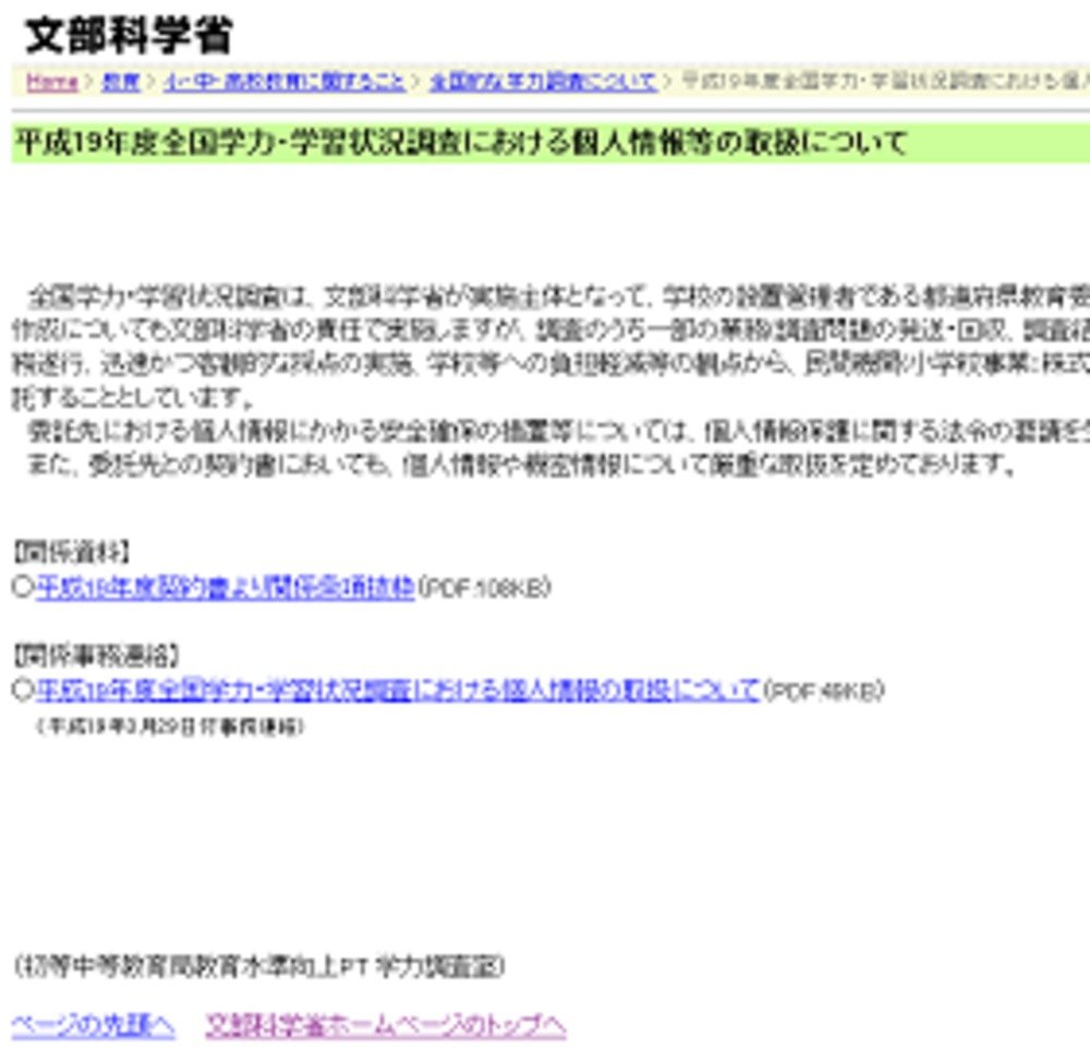 文科省は「個人情報は厳重に取り扱う」としている