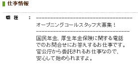 年金相談の仕事への参加を呼びかける就職サイト