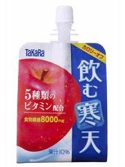 タカラバイオのゼリー飲料「飲む寒天」（カロリーオフ）りんご味ビタミンプラス