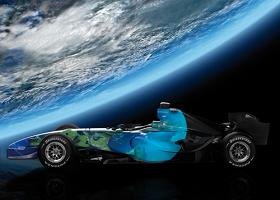 環境をテーマにしたホンダレーシングF1チームの新デザインマシン