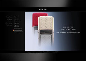 高級ブランドケータイは売れるのか（「Vertu」ウェブサイトより）