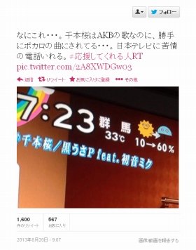 炎上の発端となったツイート