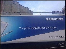 サムスンギャラクシー広告で「珍騒動」　「ペニスは指よりも強し」はジョークなのか