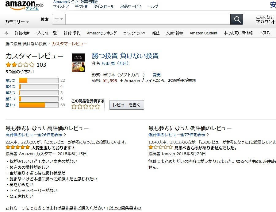 アマゾンレビュー欄で投稿者に情報開示請求　著者が低評価に怒ったためとの憶測広がり、「炎上」