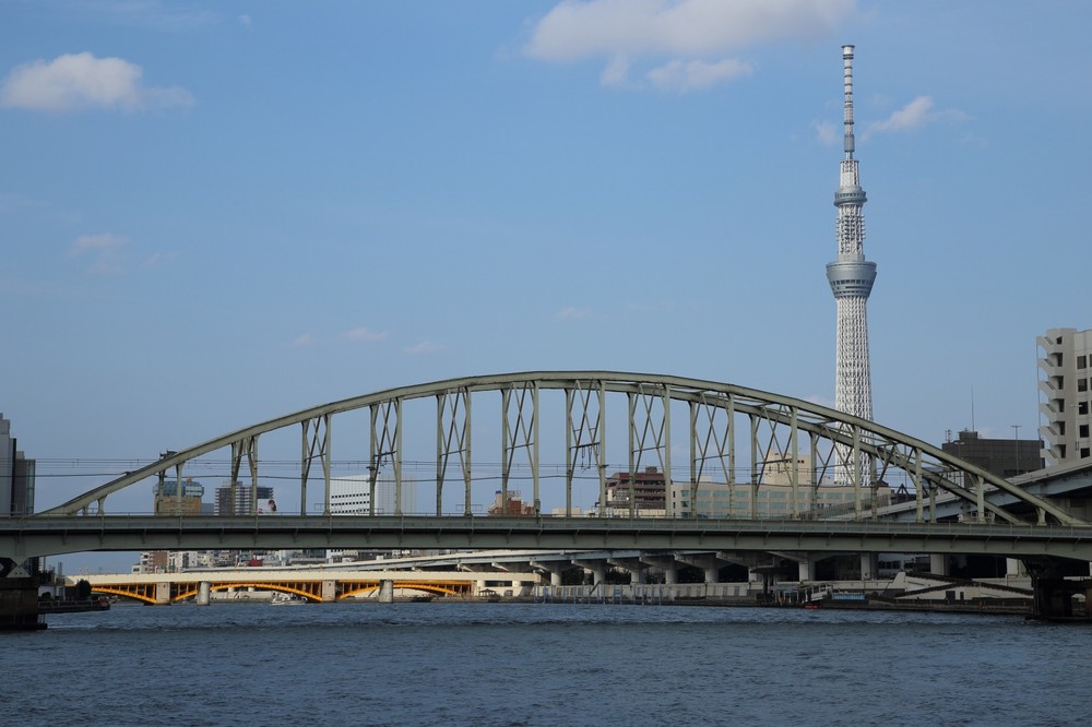 隅田川からはスカイツリーも見える