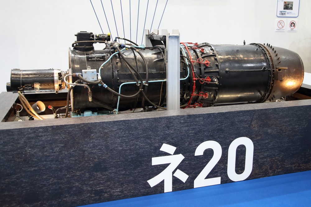 IHIが展示した「ネ20」。日本最古のジェットエンジンだ