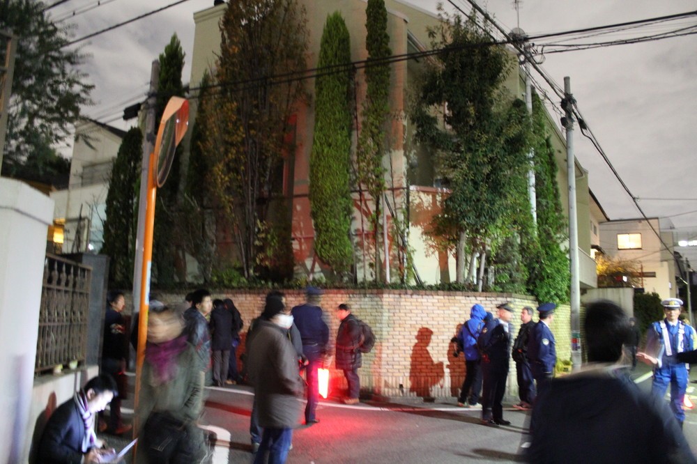 警察官も多数配備された（2016年11月28日撮影）