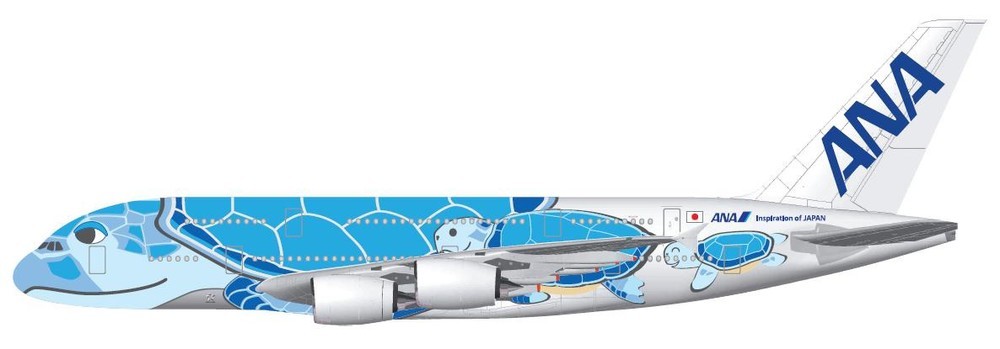 ANA、A380型機に「ウミガメ親子」　ホノルル線に2019年就航