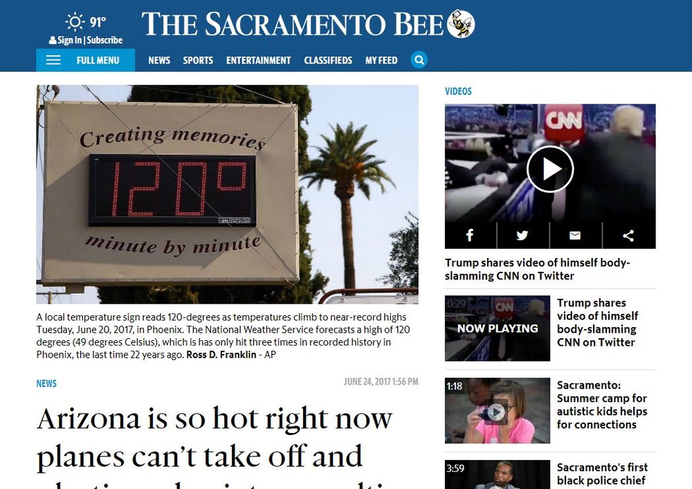 日本は酷暑を迎えたが...　米アリゾナ州では連日49度を記録