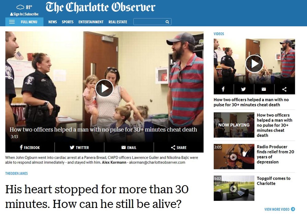 米で40分心停止の男性、無傷で助かる　命運を分けたのは早期の心肺蘇生