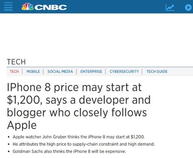 「iPhone8」の価格は2倍の13万5000円？！　米メディアの報道に「これ誰が買うの？」
