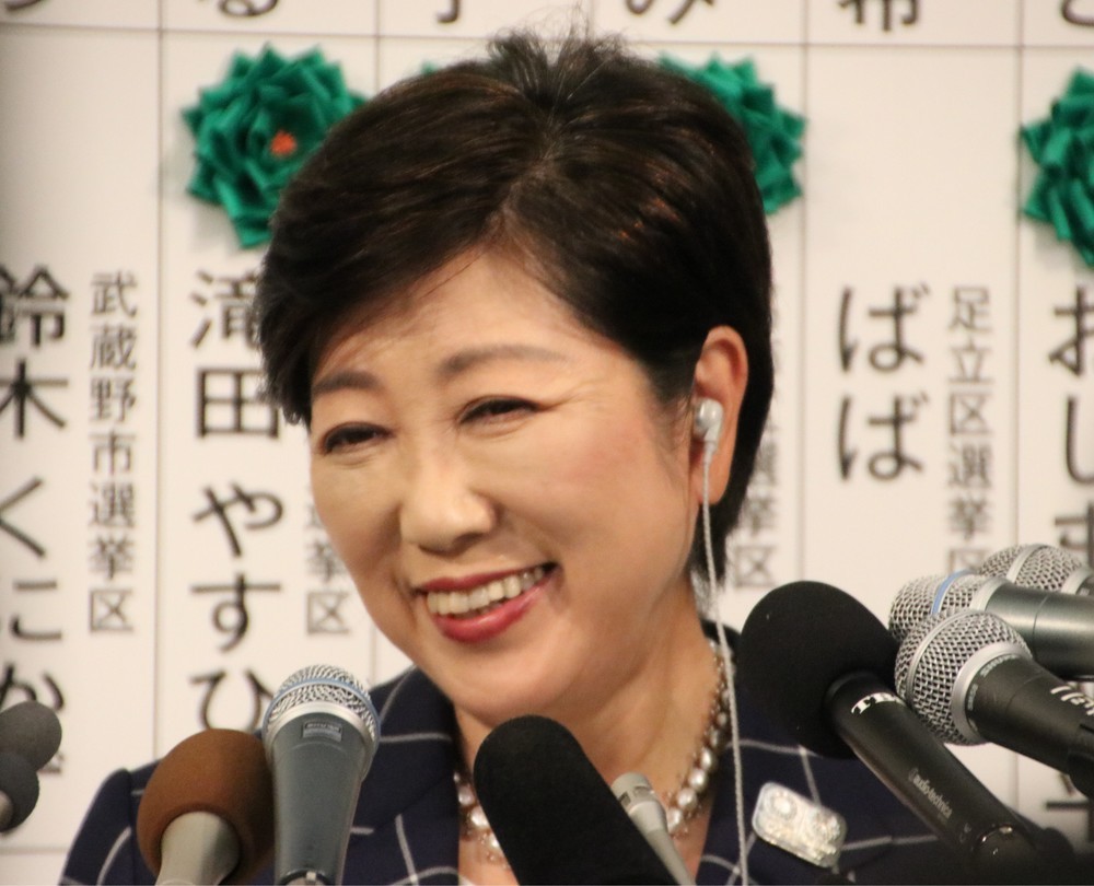 小池百合子都知事が一時代表をつとめていた都民ファーストの会は、都議選で最大会派となった（2017年7月撮影）