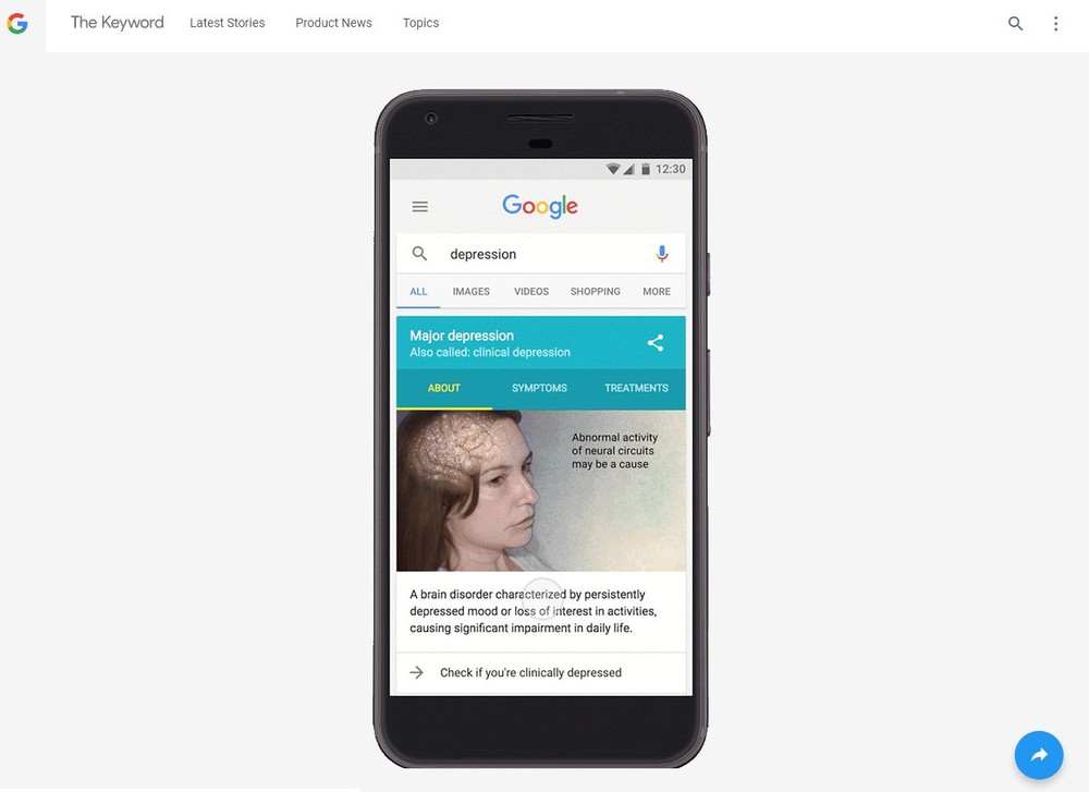 検索結果でうつ病を自己診断できる　米グーグル、モバイル検索にチェックシートを実装