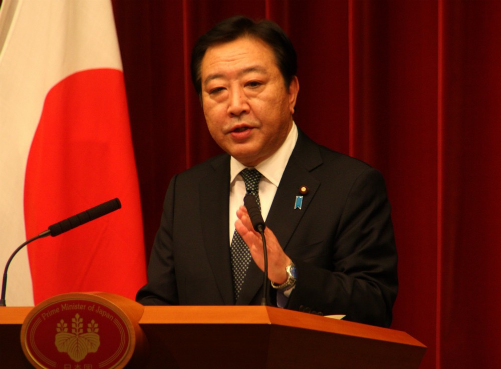 前々回の「近いうち解散」（2012年11月）で記者会見する野田佳彦首相（当時）。直後の衆院選で民主党（当時）は政権を失った