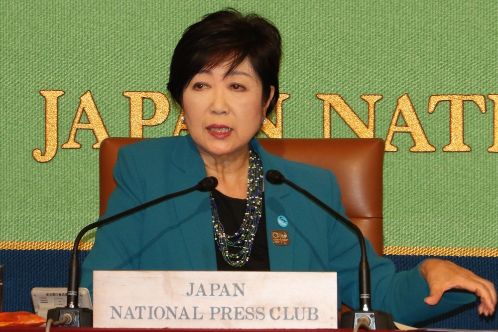 小池氏、真の狙いは？（28日、日本記者クラブでの会見）
