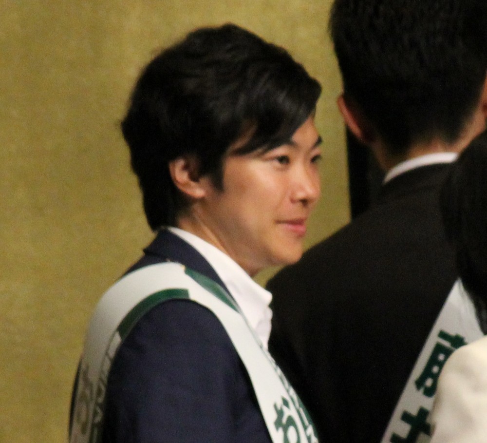 音喜多駿都議（写真は2017年6月、都議選前の「都民ファーストの会」総決起大会で）