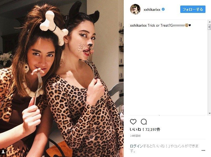 姉妹での仮装ショット（画像は公式インスタグラムのスクリーンショット）