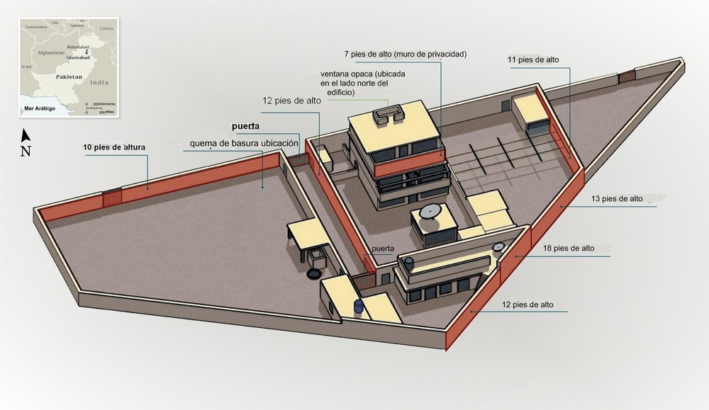 ビンラディン氏が潜伏していたパキスタンのアジト（米政府作成）