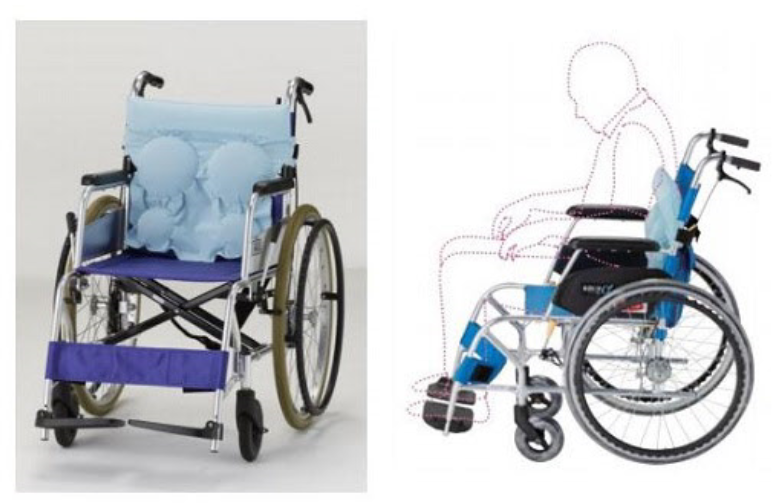 背中が丸くなる人の車椅子用クッション　フランスベッド発売、空気を入れて調整