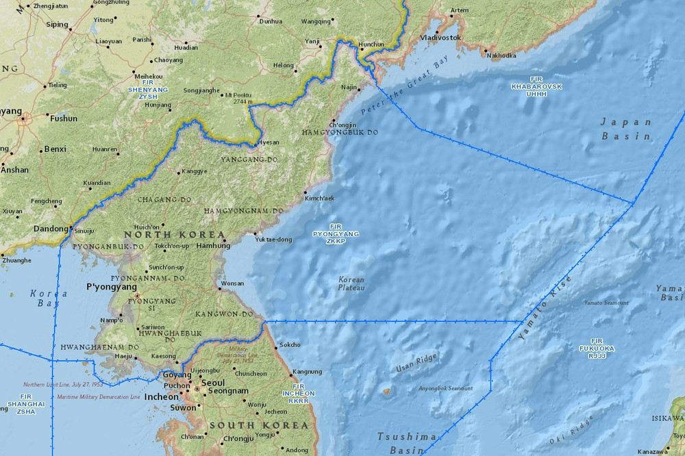 米国と韓国の路線は平壌FIRが最短ルートだが…