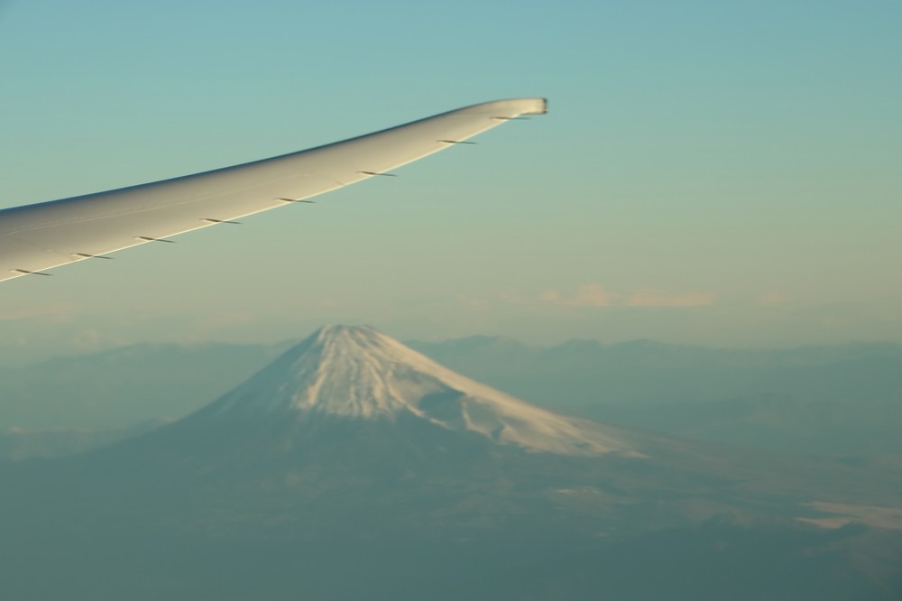 フライトは富士山の南方を通過した