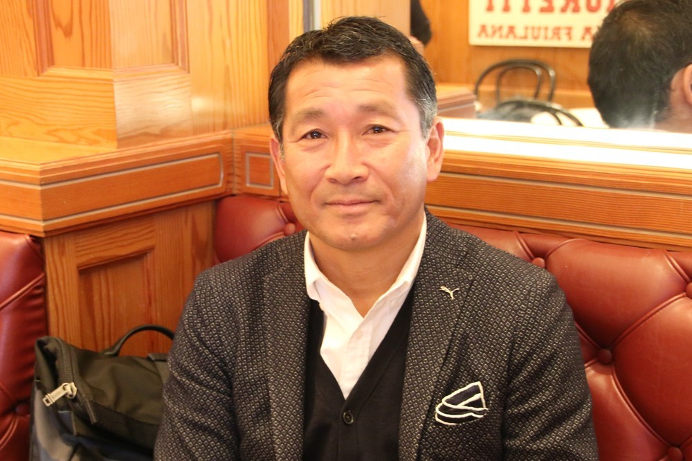 都並敏史氏（2018年1月23日、東京都内での今回のインタビュー時に撮影）