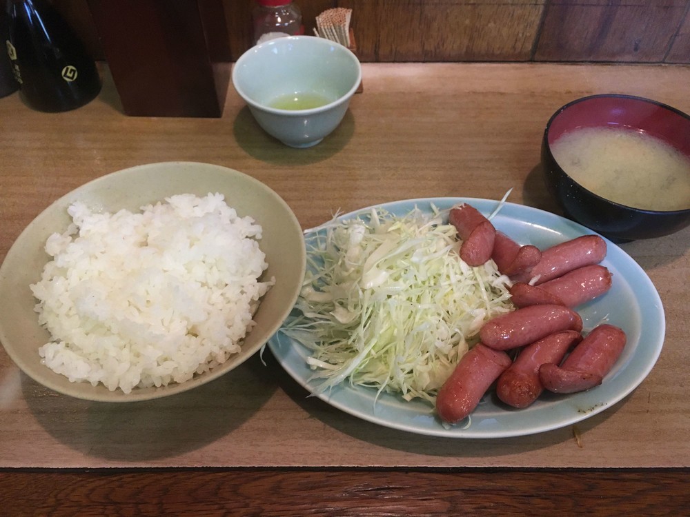 ウインナー炒定食