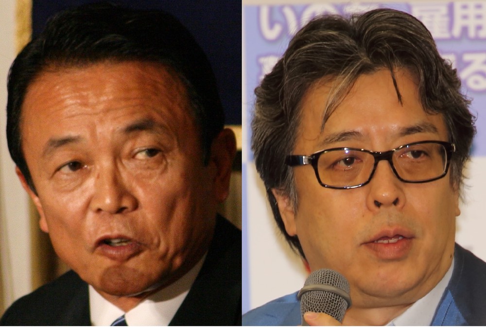 麻生太郎財務相（左）の「セクハラ罪という罪はない」発言について、小林よしのり氏が主張
