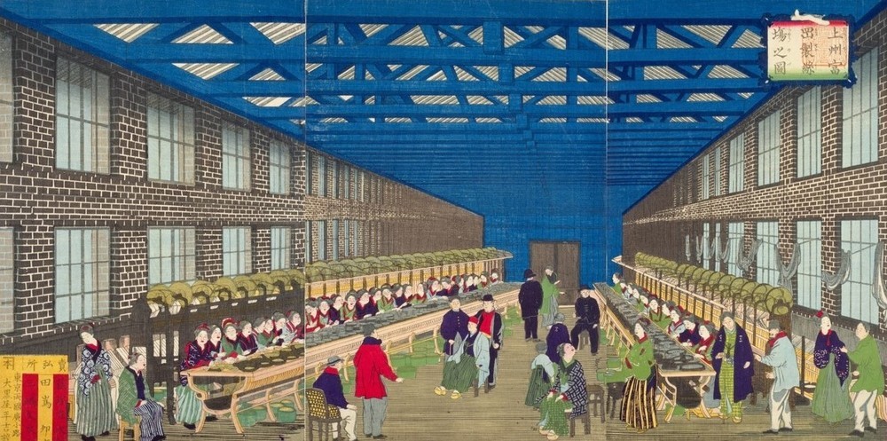 富岡製糸場の稼働など、明治政府は殖産興業を推し進めた