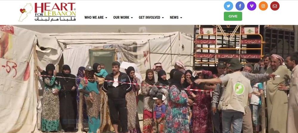 シリア難民を支援する団体「Herat for Lebanon」のホームページ