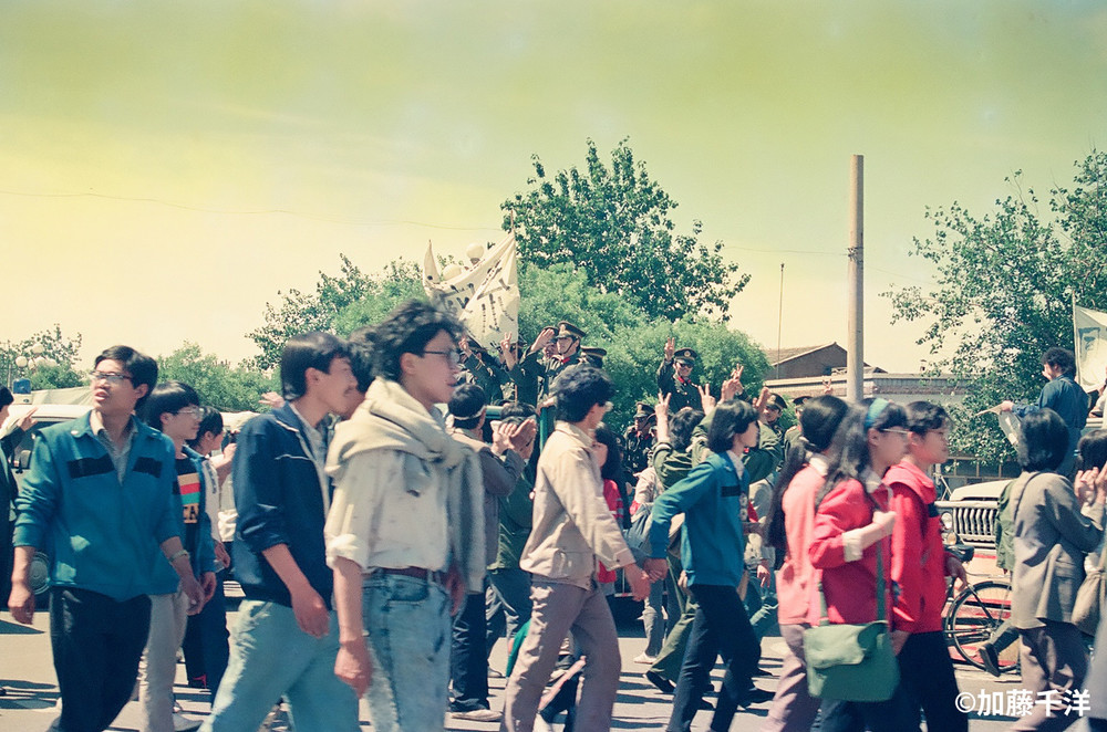 何度か付き合った学生たちのデモ行進