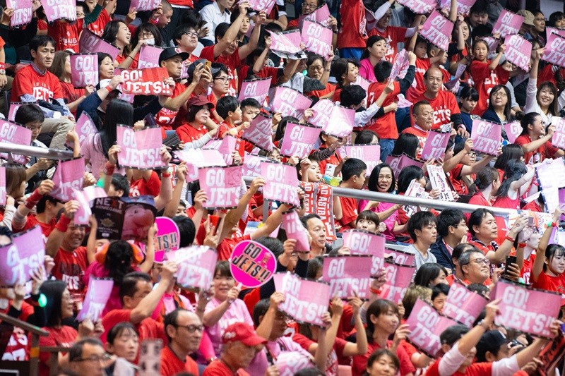 船橋アリーナにて撮影（2018年10月21日、千葉ジェッツvs.新潟アルビレックスBB戦）