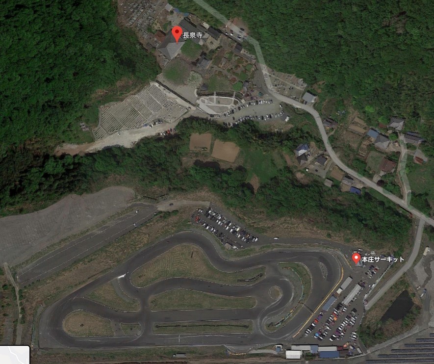 本庄サーキットと長泉寺の位置関係