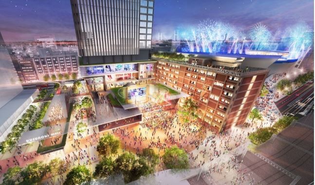 横浜市庁舎再開発のイメージ図（横浜市報道資料より）