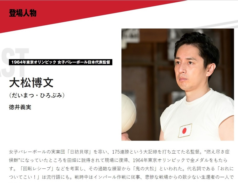 NHKの「いだてん」サイトでは10月29日夕現在、登場人物欄で徳井義実氏の名前と顔写真が確認できる