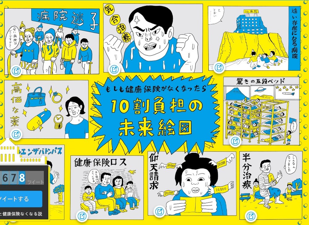 治療費全額負担の未来絵図（健保連キャンペーンサイトより）