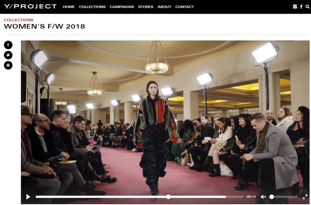 海外モデルがファッションショーで着用するとこうなる（「Y/ PROJECT公式サイトより）