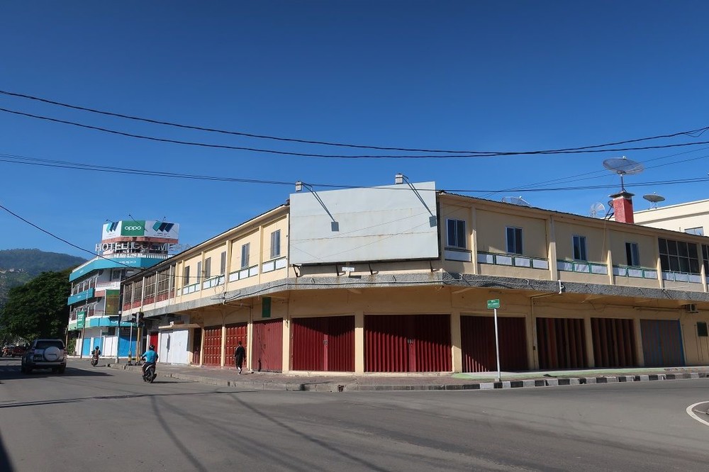 東ティモールの首都、ディリでは商店の8割が休業し、閑散としている（写真は浦善孝神父提供、3月31日撮影）