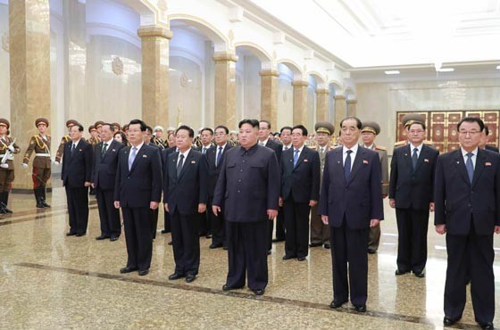 2019年の「太陽節」では金正恩氏も参列していた（写真は労働新聞から）