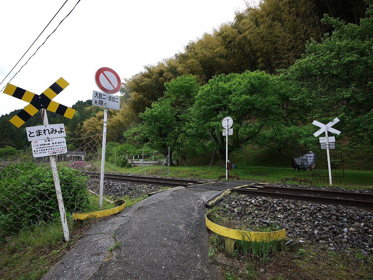 何の変哲もないこの踏切が「爆発」踏切（Ippukuchoさん撮影、Wikimedia　Commonsより）