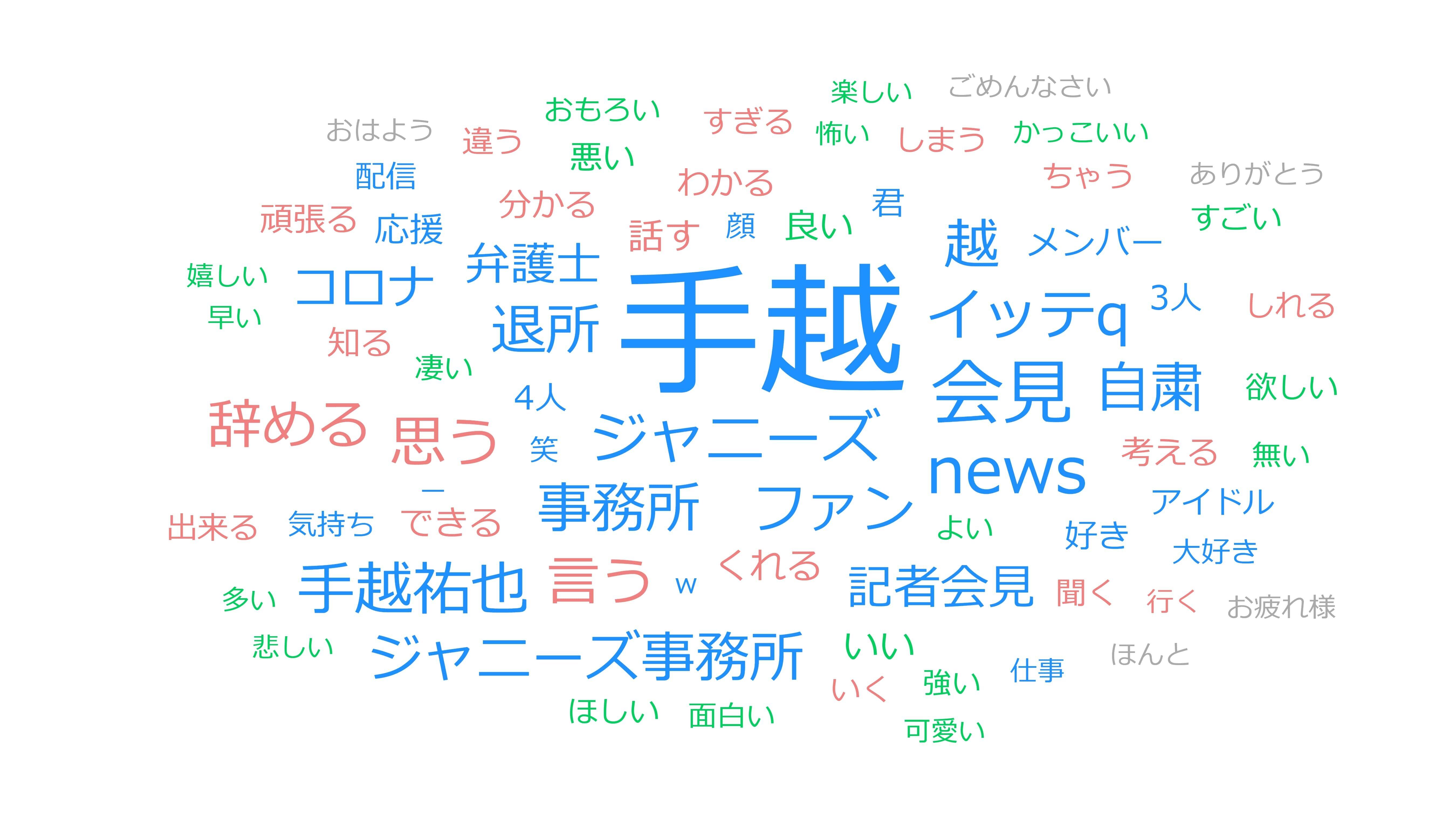 ツイートに含まれていた主な単語（ソーシャルインサイトより）
