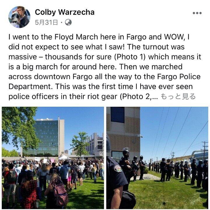 全米で反響を呼んだコルビ・ワーゼッカさんのフェイスブックの投稿画面