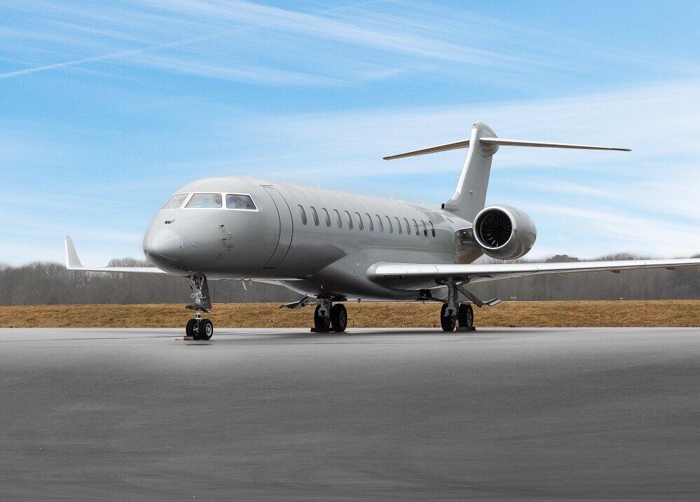 ボンバルディア・グローバル7500型機の航続距離は1万4260キロにおよび、米西海岸にノンストップで行くこともできる（c）双日
