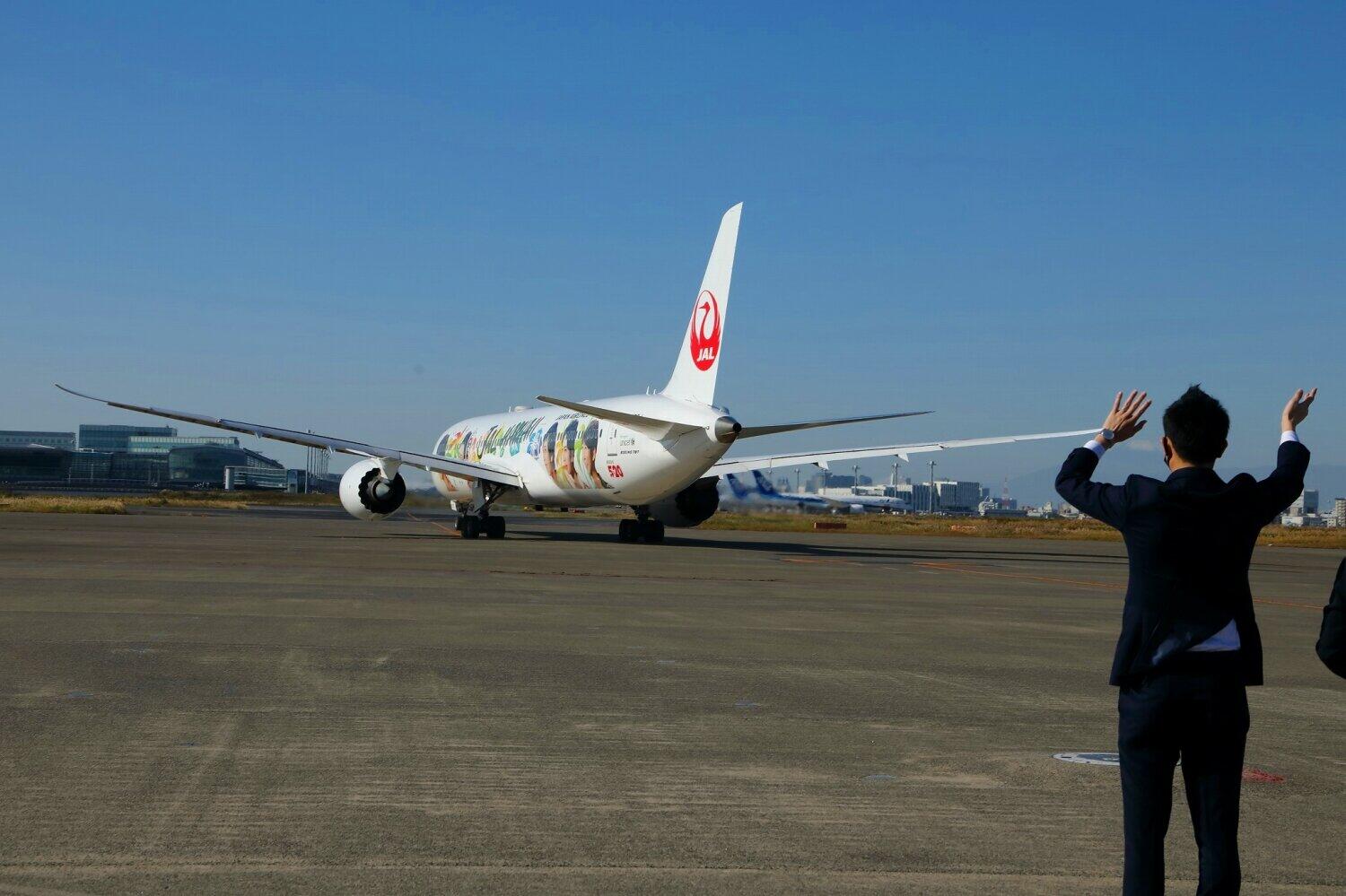 「ARASHI HAWAII JET」（ボーイング787-9型機）は2021年4月まで運航された（2020年11月撮影）