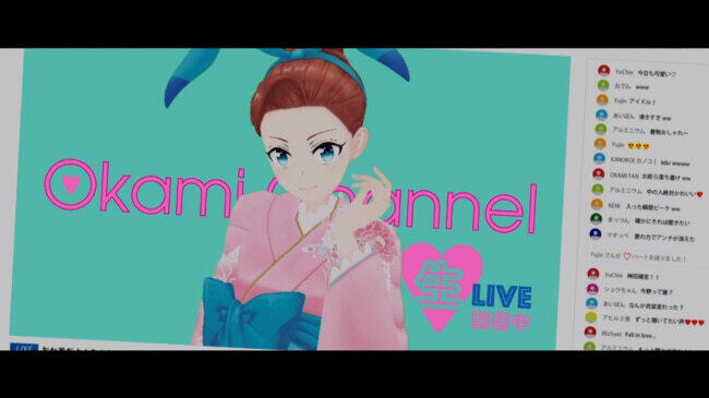 2020年11月放映「CG女将」篇ではバーチャルアイドルに変身（ニュースリリースより）