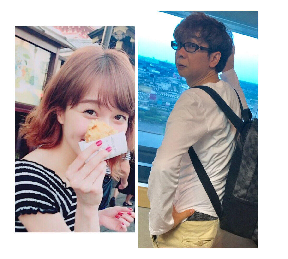 2人のデートなう写真（山寺さん、岡田さんのツイッターより）