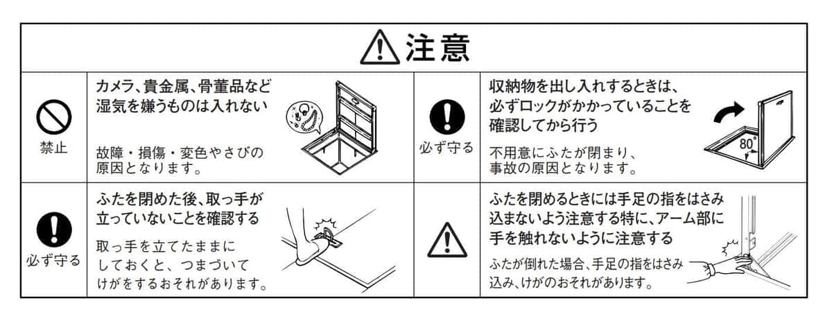 パナソニックの床下収納取扱説明書より