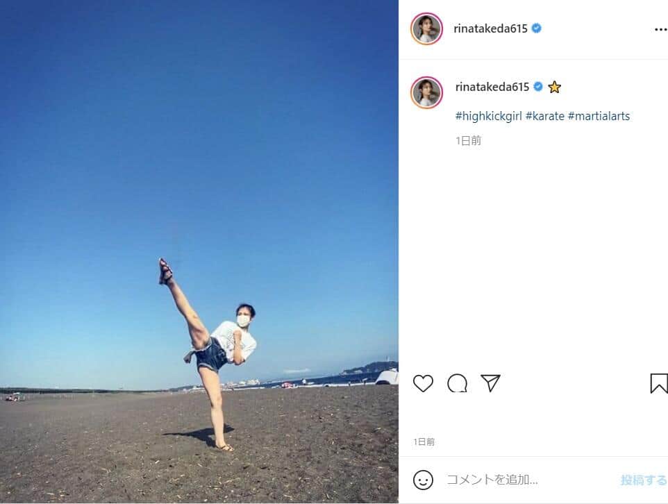 武田さんのインスタグラム（＠rinatakeda615）より