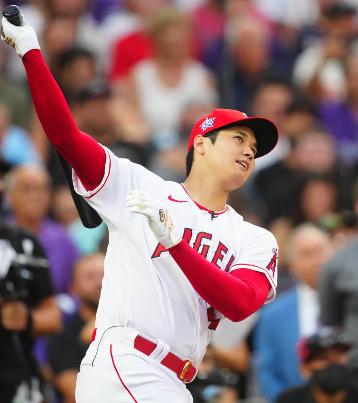 ホームランダービーに参加した大谷翔平選手（写真：USA TODAY Sports/ロイター/アフロ）