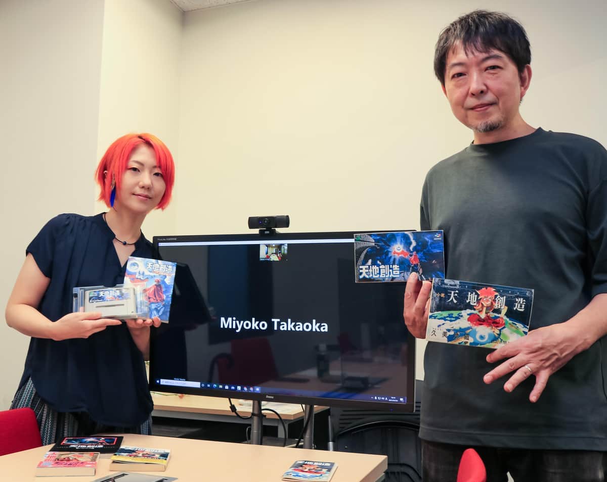 取材に応じたkisatoさん（左）と藤原カムイさん（右）。小林美代子（現・高岡）さんはオンラインで参加。